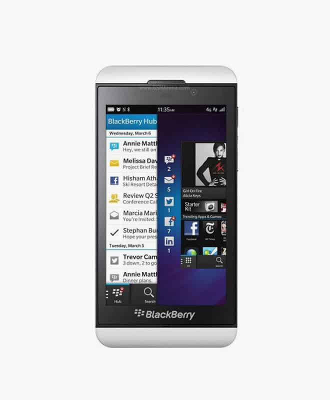 Front look of the BlackBerry Z10